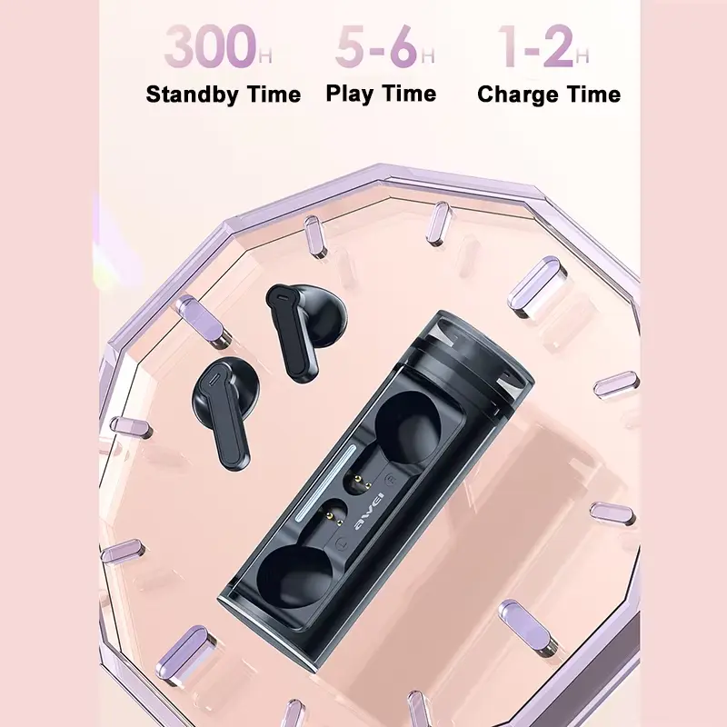 Awei T77 ENC Earbuds battery specs
