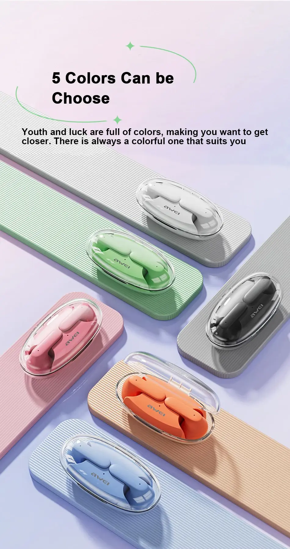 Awei T85 ENC TWS Earbuds 5 colors