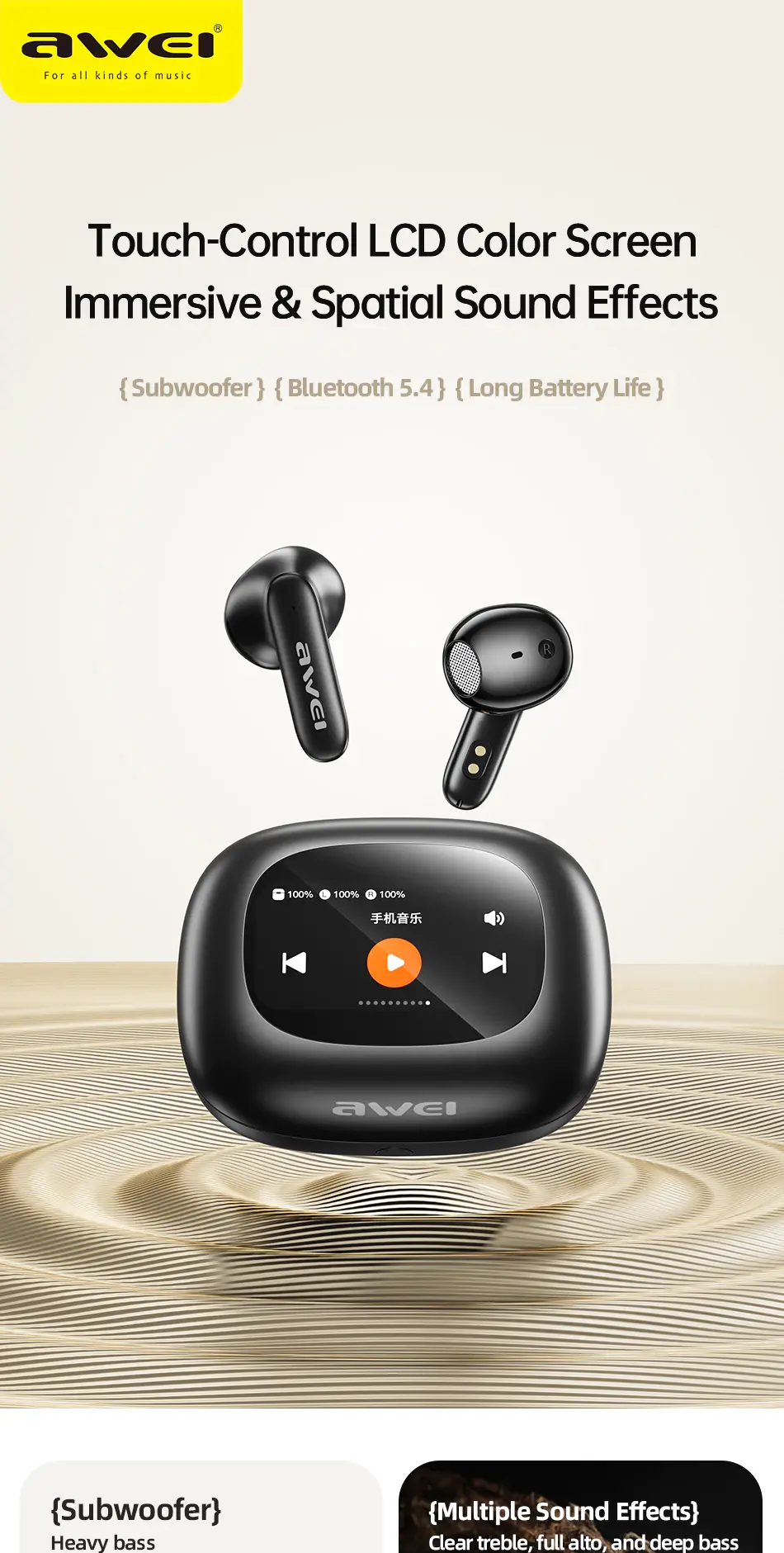 Awei TP97 touch control lcd
