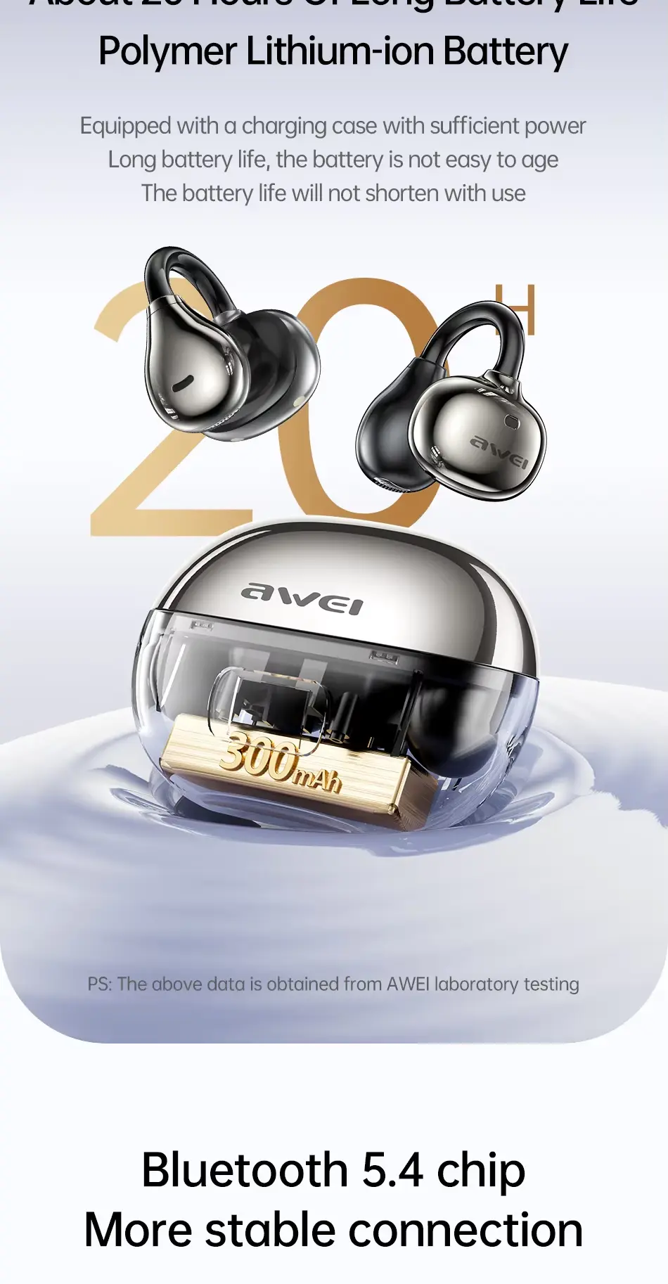 Awei TZ50 Ear Clips battery life