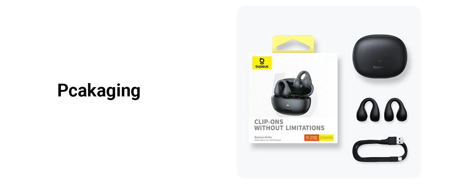 Baseus AirGo AS01 EarClip in the box