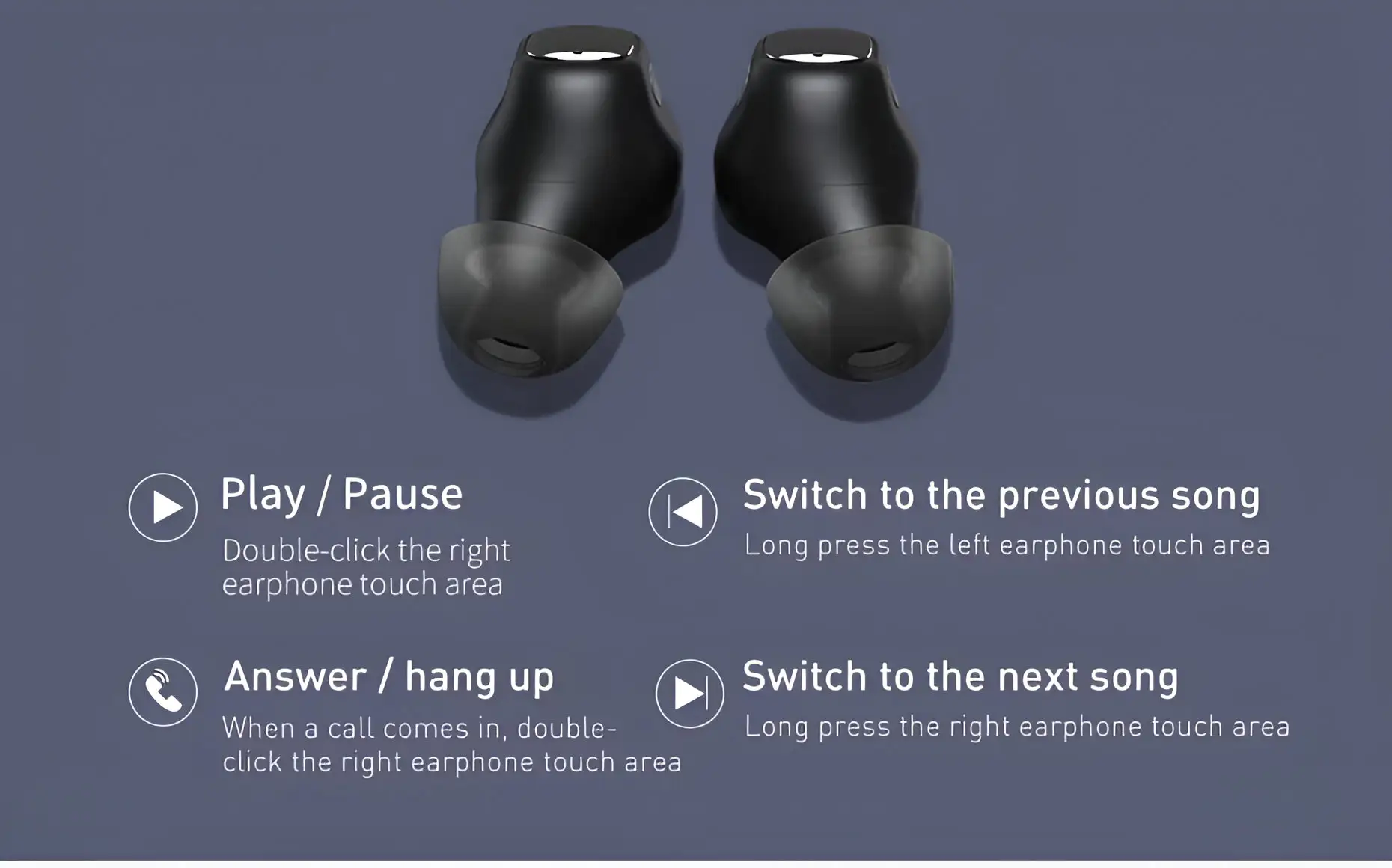 Baseus Encok WM01 Earphones Touch controls