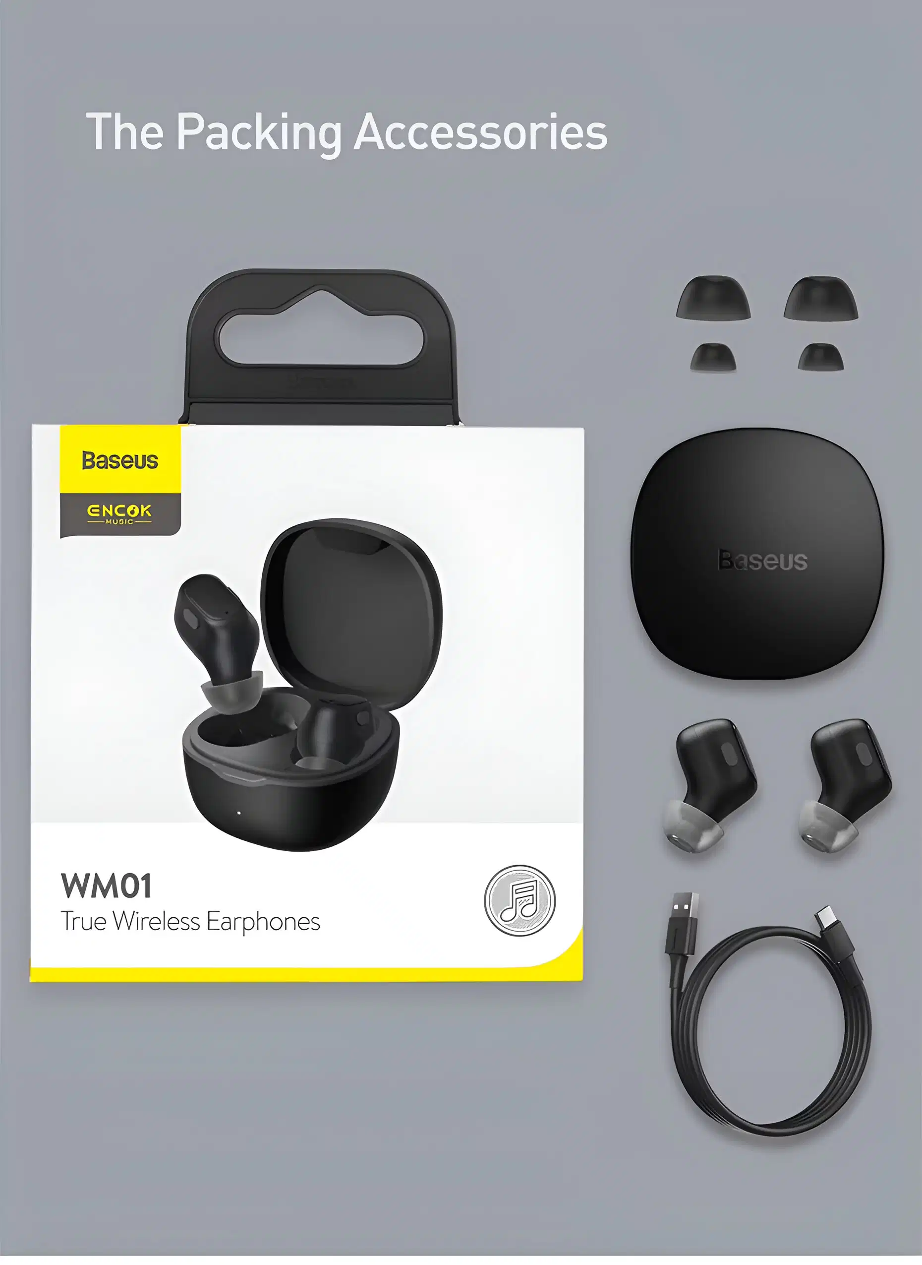 Baseus Encok WM01 Earphones in the box