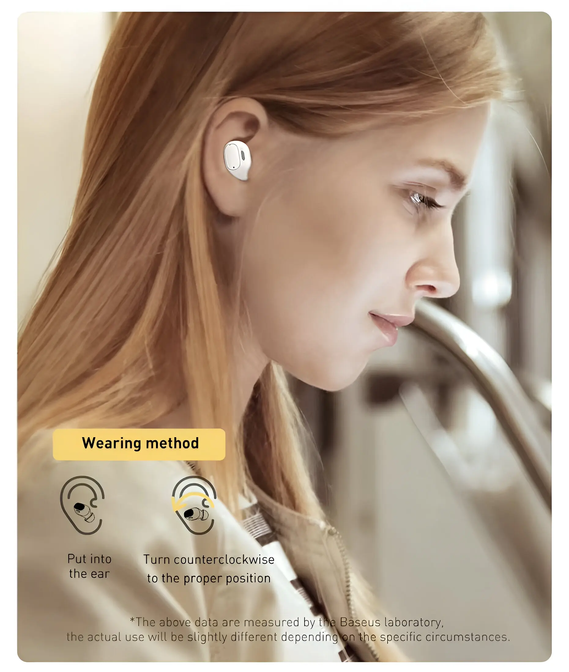Baseus Encok WM01 Earphones wearing method