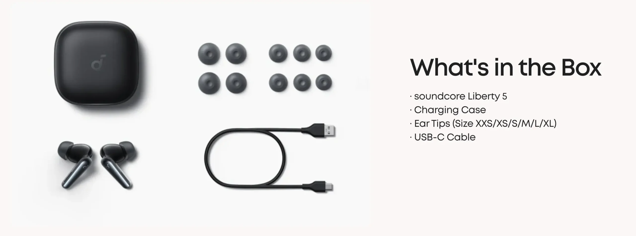 Anker Soundcore Liberty 5 Earbuds whats in the box