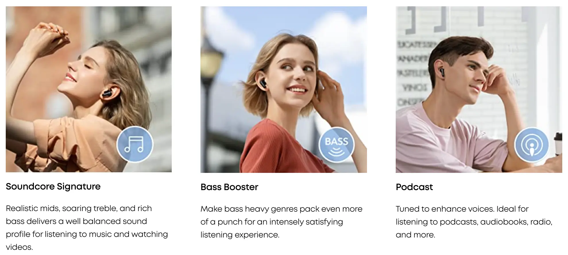 Anker Soundcore P2 Mini Earbuds sound modes