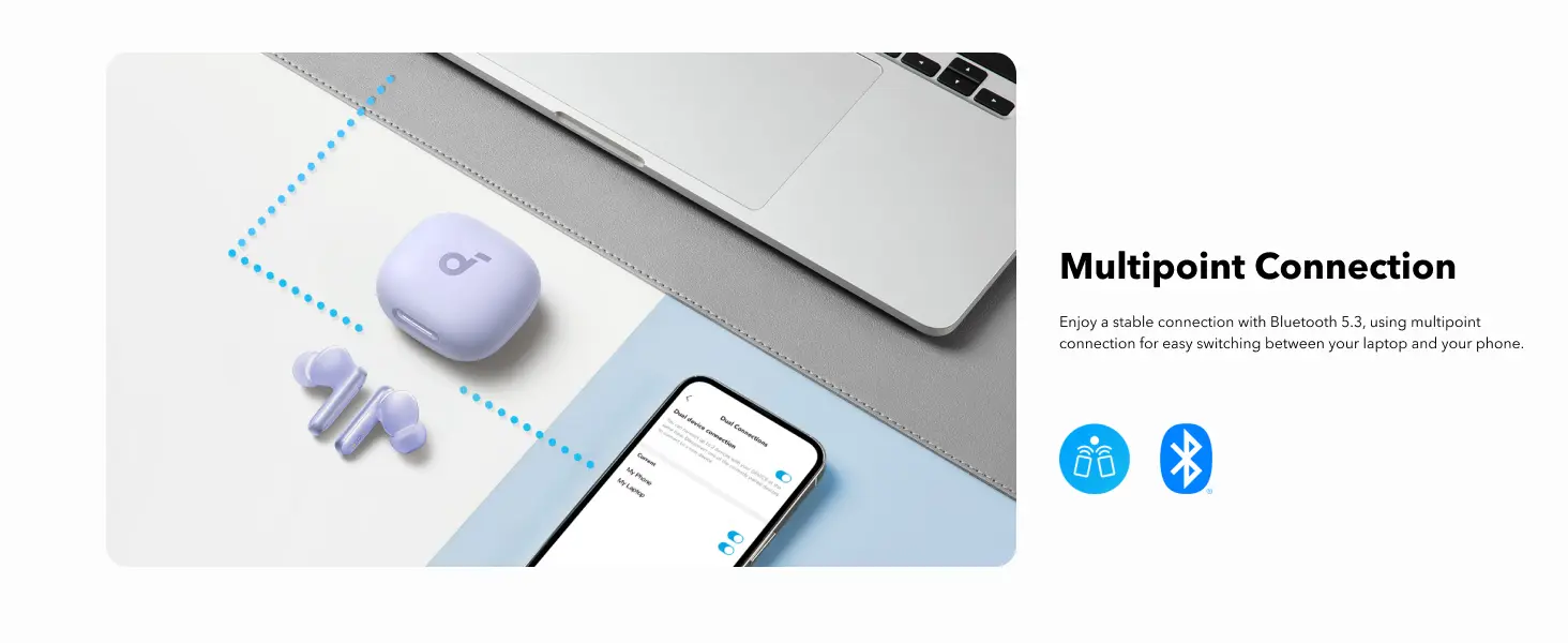 Anker Soundcore P40i Earbuds Multi device connect