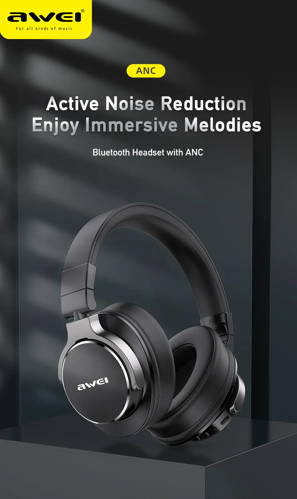 Awei A710BL Headphone with Noise Cancellation