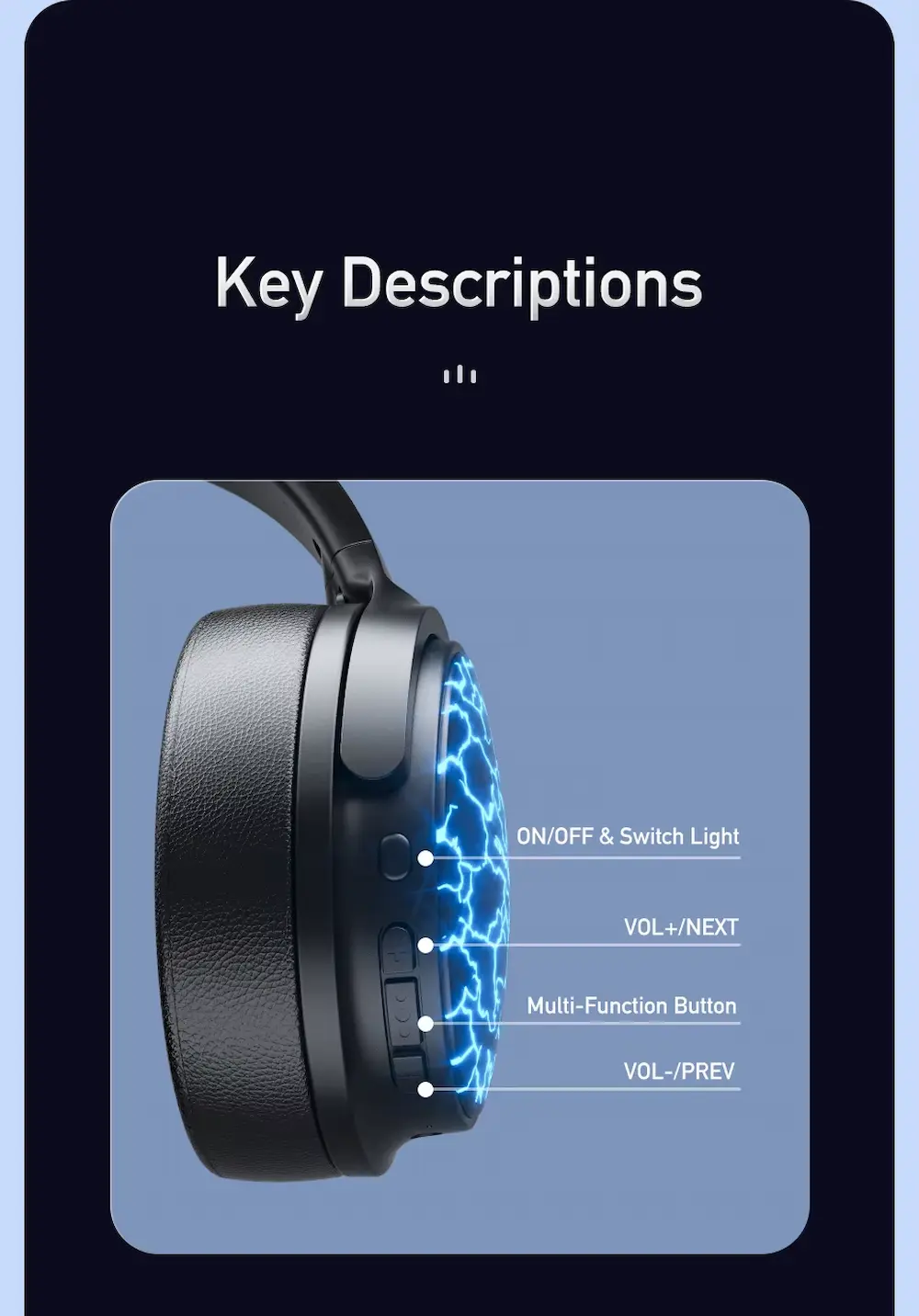 Awei A780 Pro Headphone multi function controls