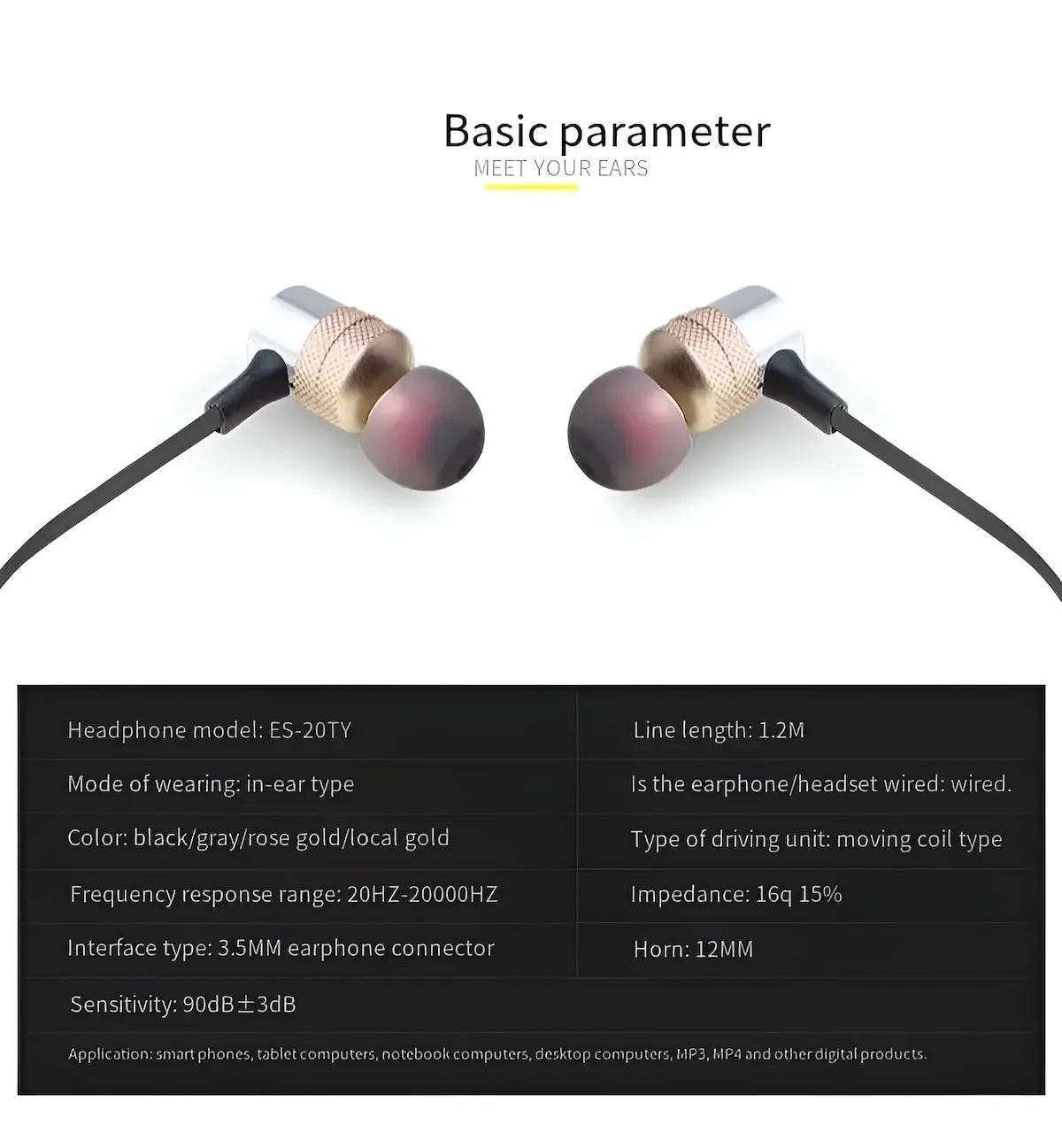 Awei ES-20TY Bass Sound Earphone all specs