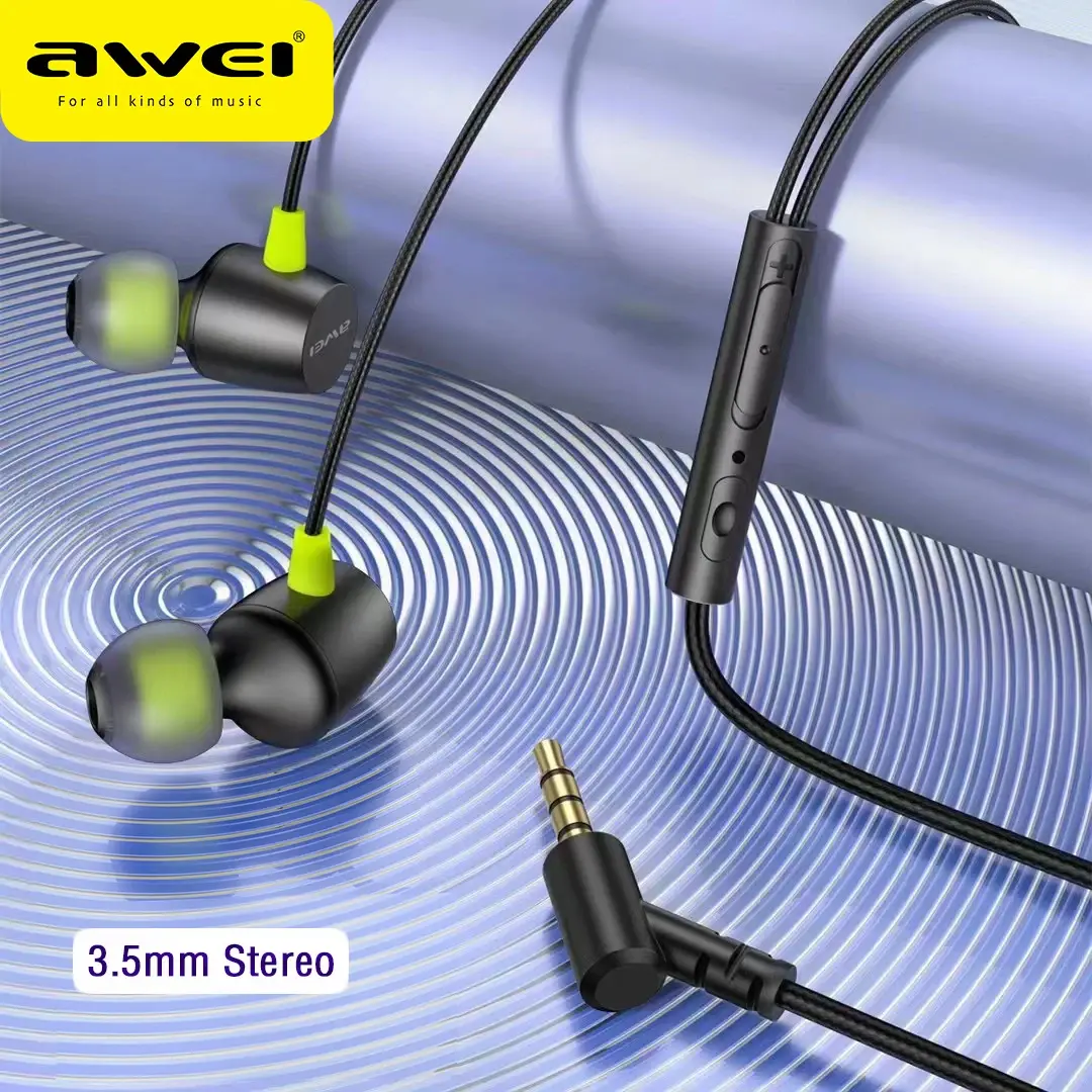 Awei L5 3 Bass Stereo Wired Earphones detailed