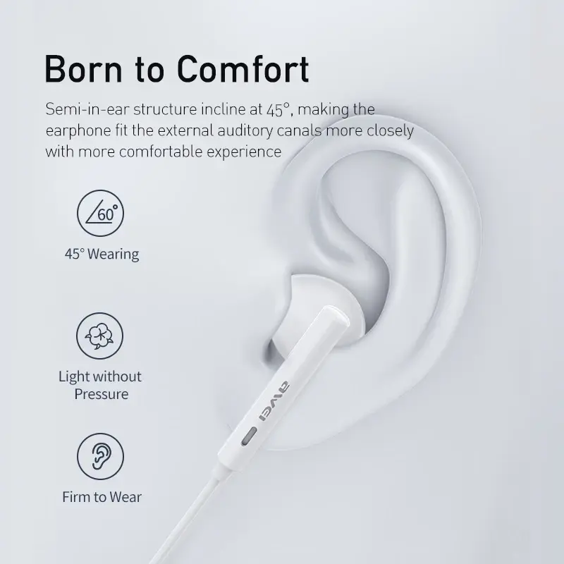 Awei PC-1T Type-C Wired comfy Earphones
