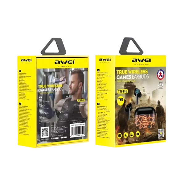 Awei T29 Pro Gaming Earbuds boxing