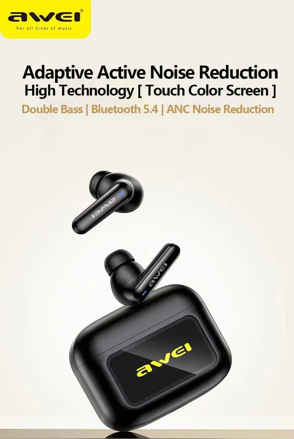 Awei T56 Earbuds with Touch Screen details