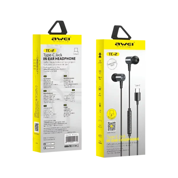 Awei TC-2 Type C Wired Earphones box