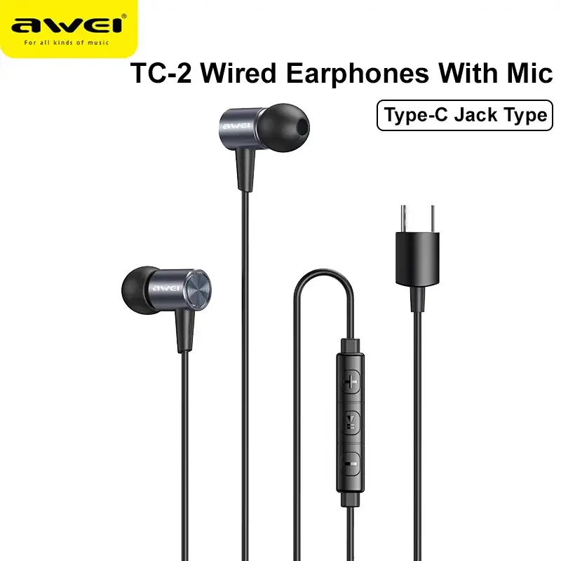 Awei TC-2 Type C Wired Earphones details