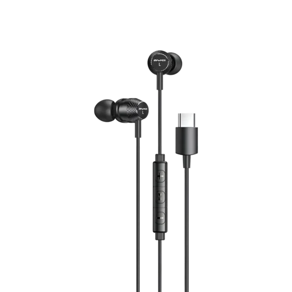 Awei TC-5 USB Type C Wired Earphone black