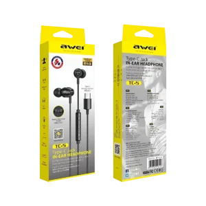 Awei TC-5 USB Type C Wired Earphone box