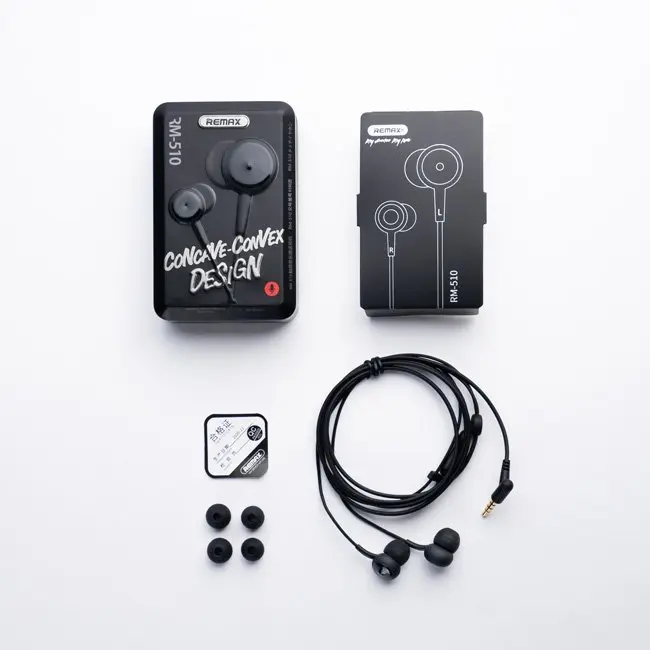 Remax Concave Convex Earphone RM-510 whats in the box