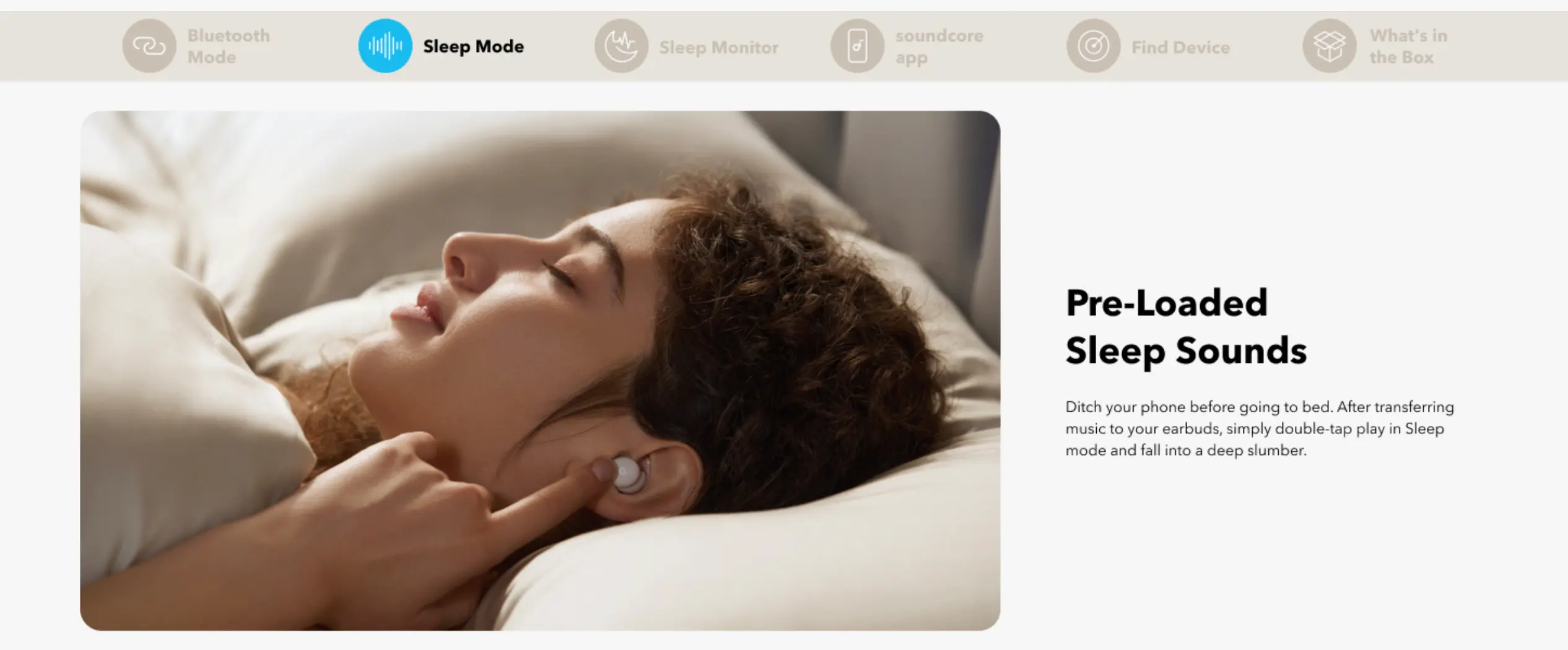 Soundcore Sleep A20 Earbuds sleep mode feature