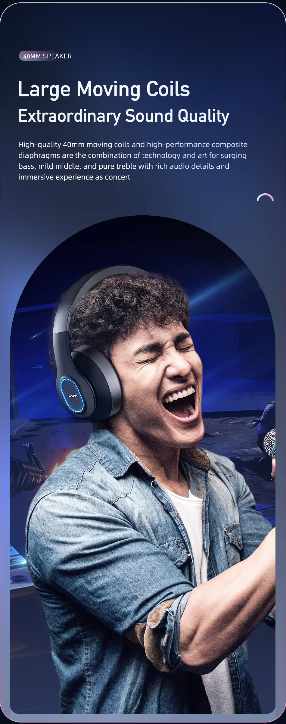 Awei A100BL Wireless Headphone with premium sound