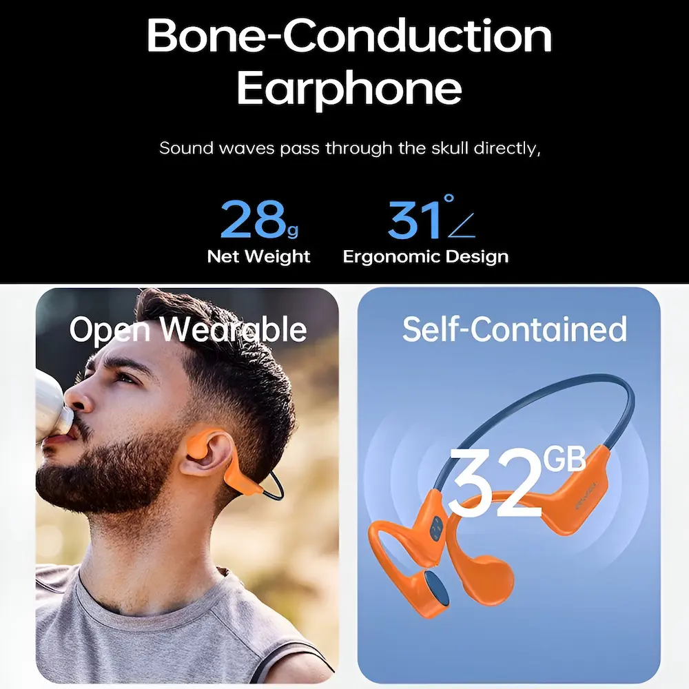 Awei A899BL IPX8 Swimming Earphone open design