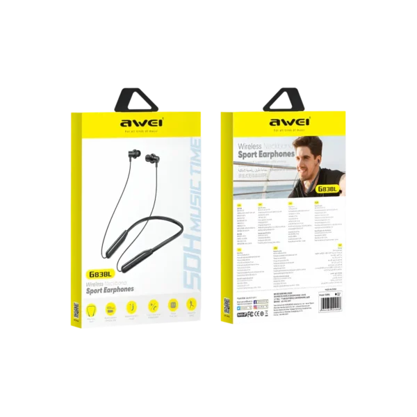 Awei G83BL Bluetooth Neckband Earphones box