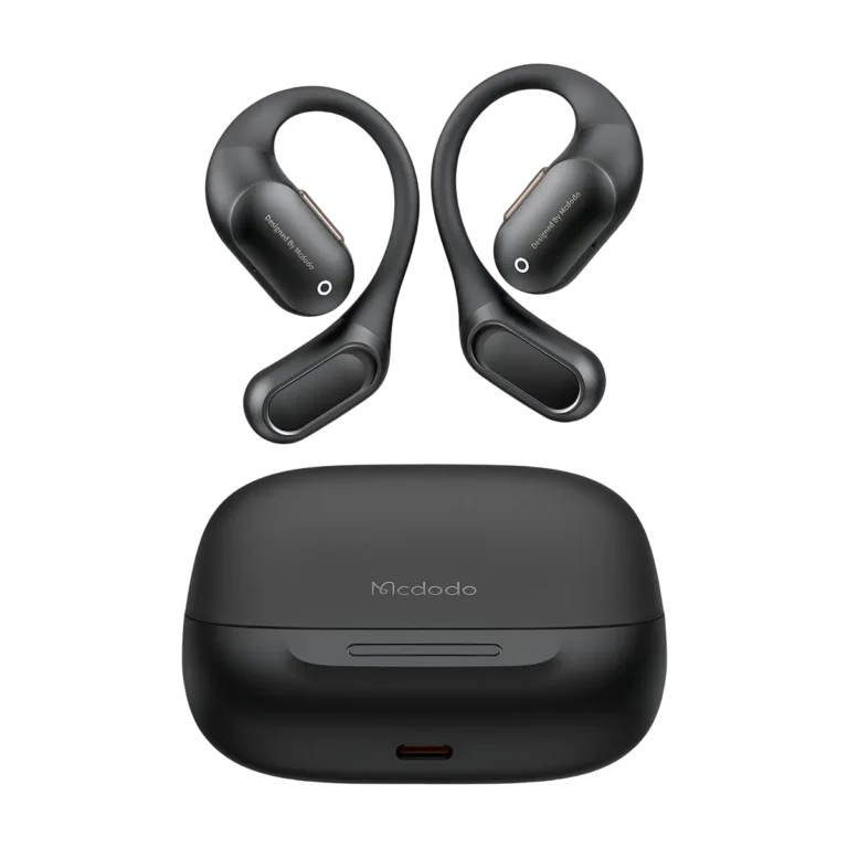 Mcdodo HP-007 Open-Ear TWS Earbuds black outside of case