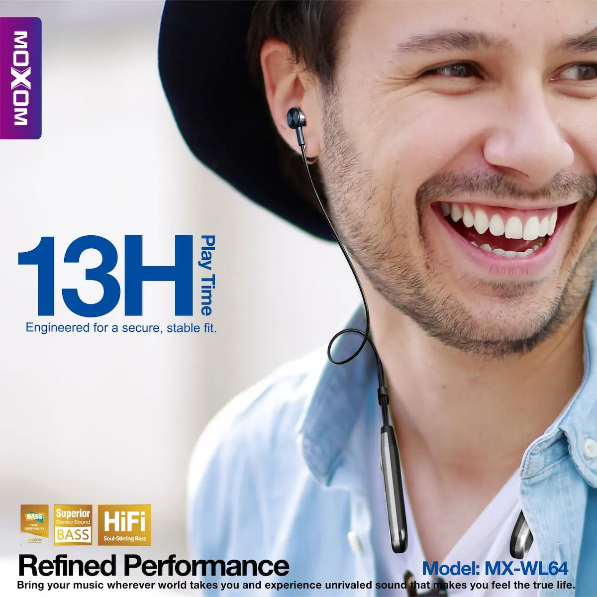 Moxom MX-WL64 Magnetic Wireless high performance Neckband