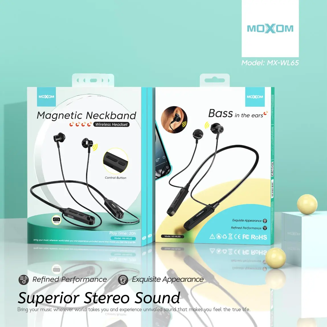 Moxom MX-WL65 Magnetic Neckband box pack