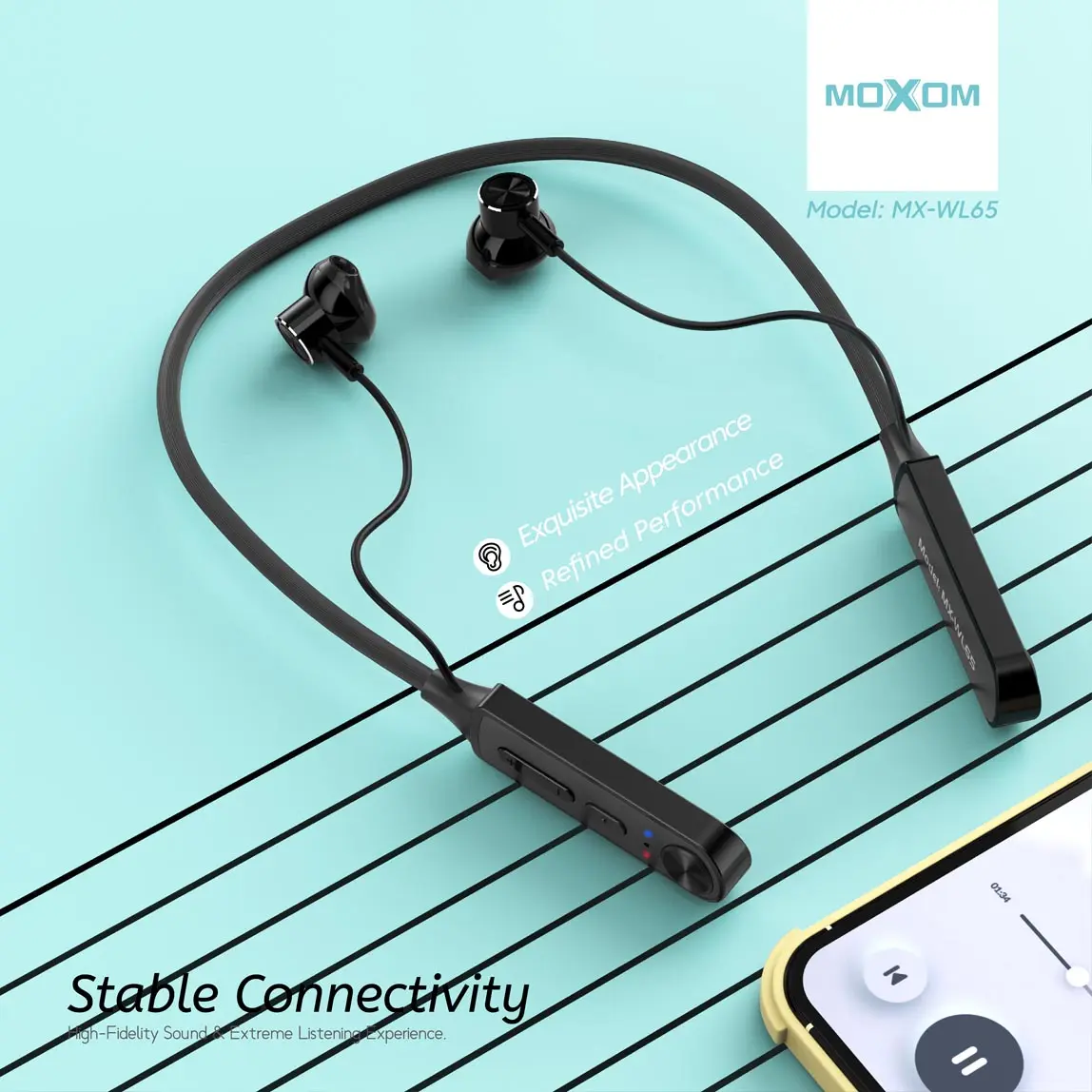 Moxom MX-WL65 Magnetic Neckband with stable connection