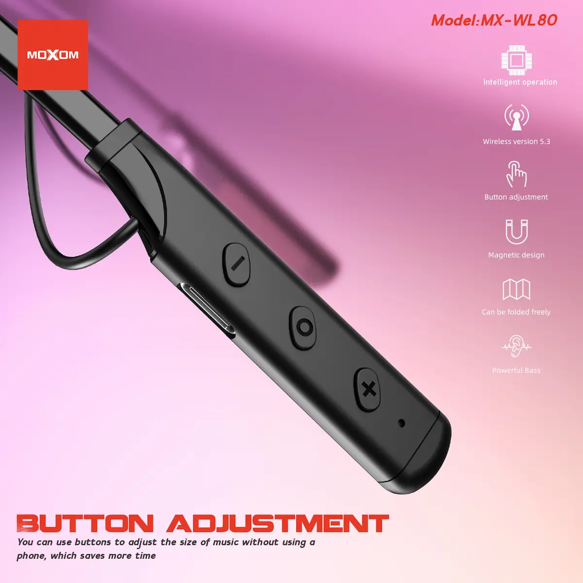 Moxom MX-WL80 Wireless Neckband Features