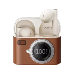 REMAX CozyBuds W33 Retro Camera Earbuds brown color
