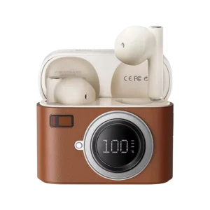 REMAX CozyBuds W33 Retro Camera Earbuds brown color
