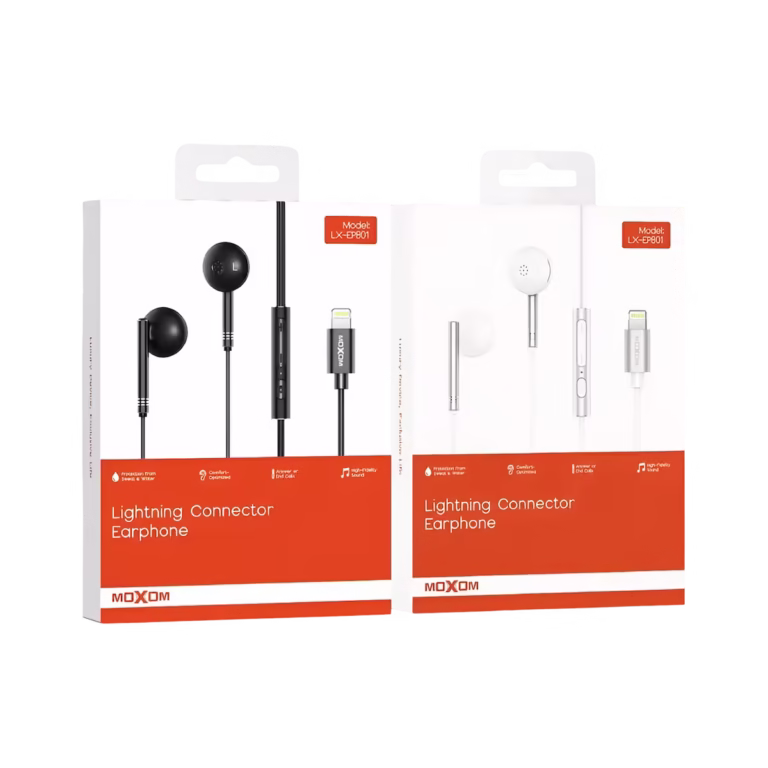Moxom LX-EP803 iPhone Lightning Connector Earphones box