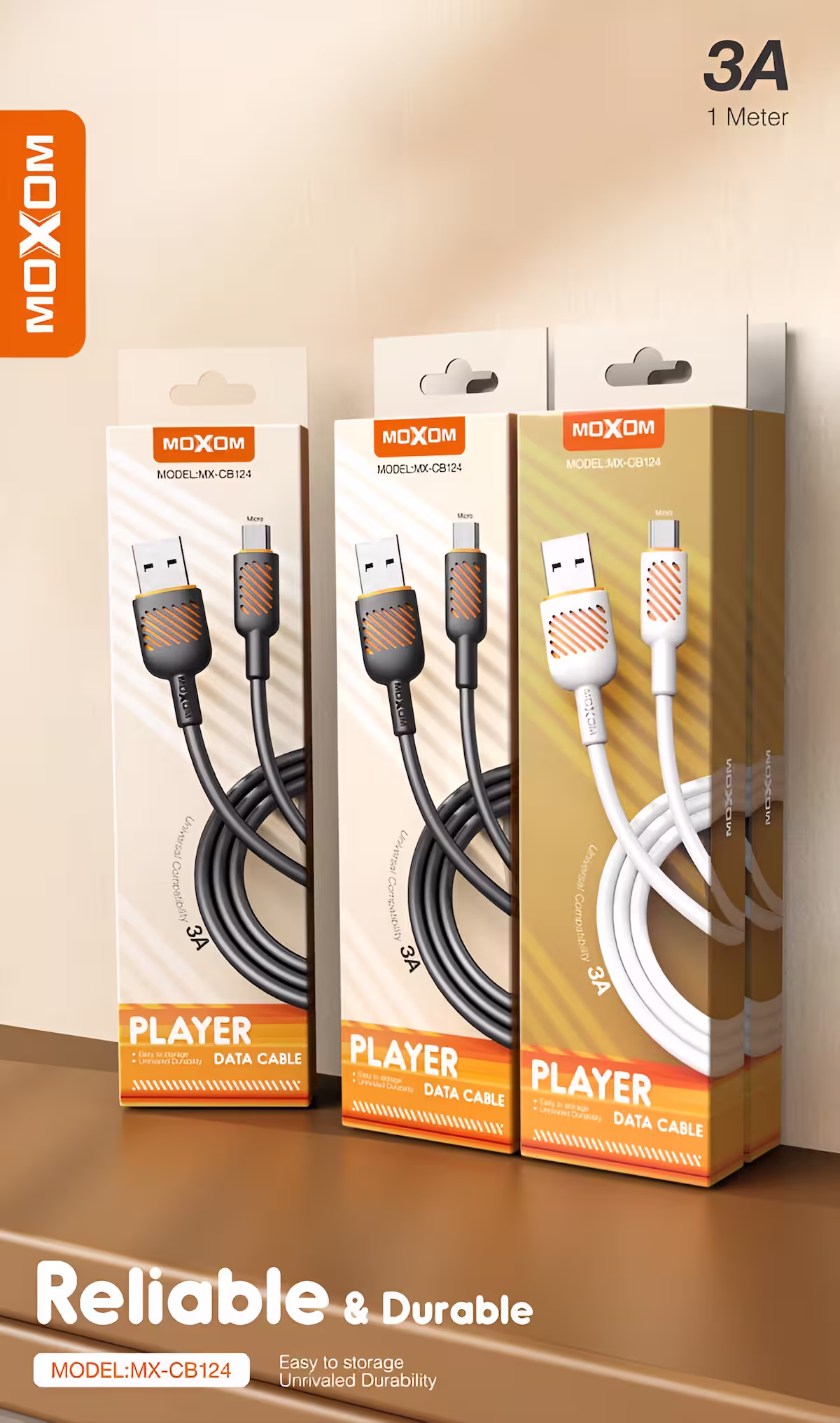 Moxom MX-CB124 Fast Charging Cable box package