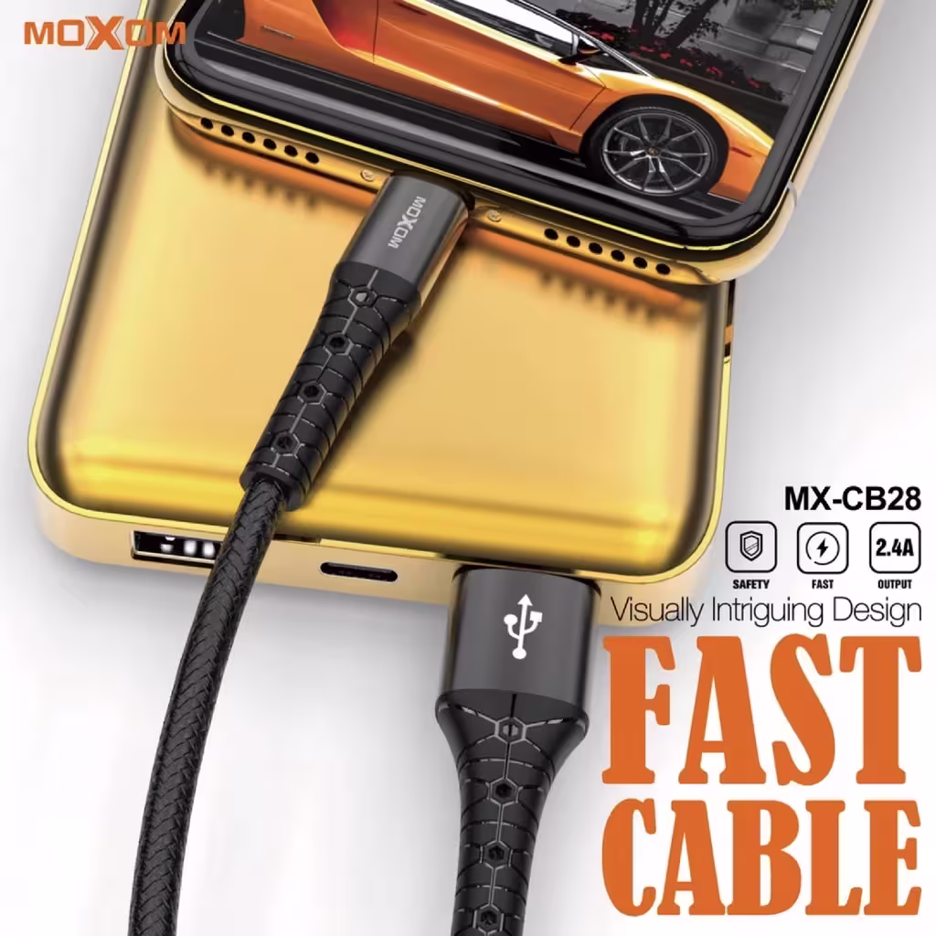 Moxom MX-CB28 2.4A Fast Charging Carbon Fiber fast Data Cable