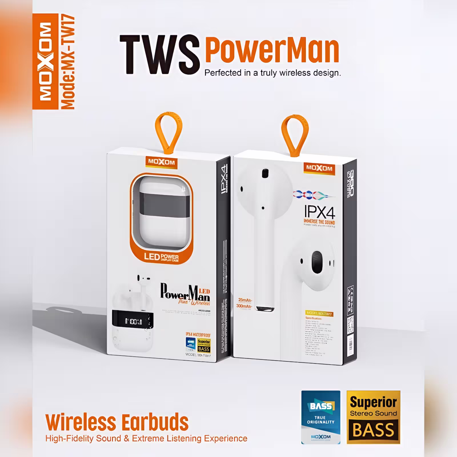 Moxom TW-17 Bluetooth Earbuds package