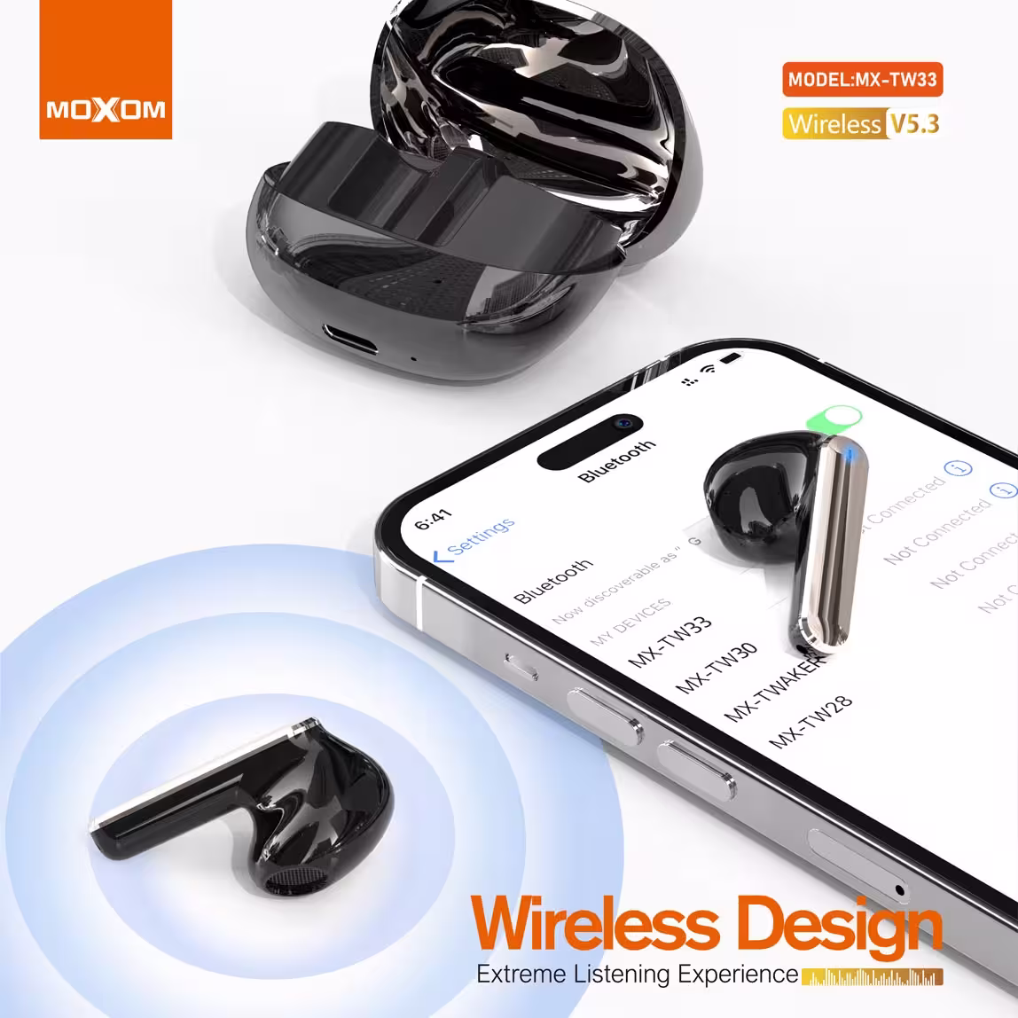 Moxom TW-33 True Wireless earbuds best design