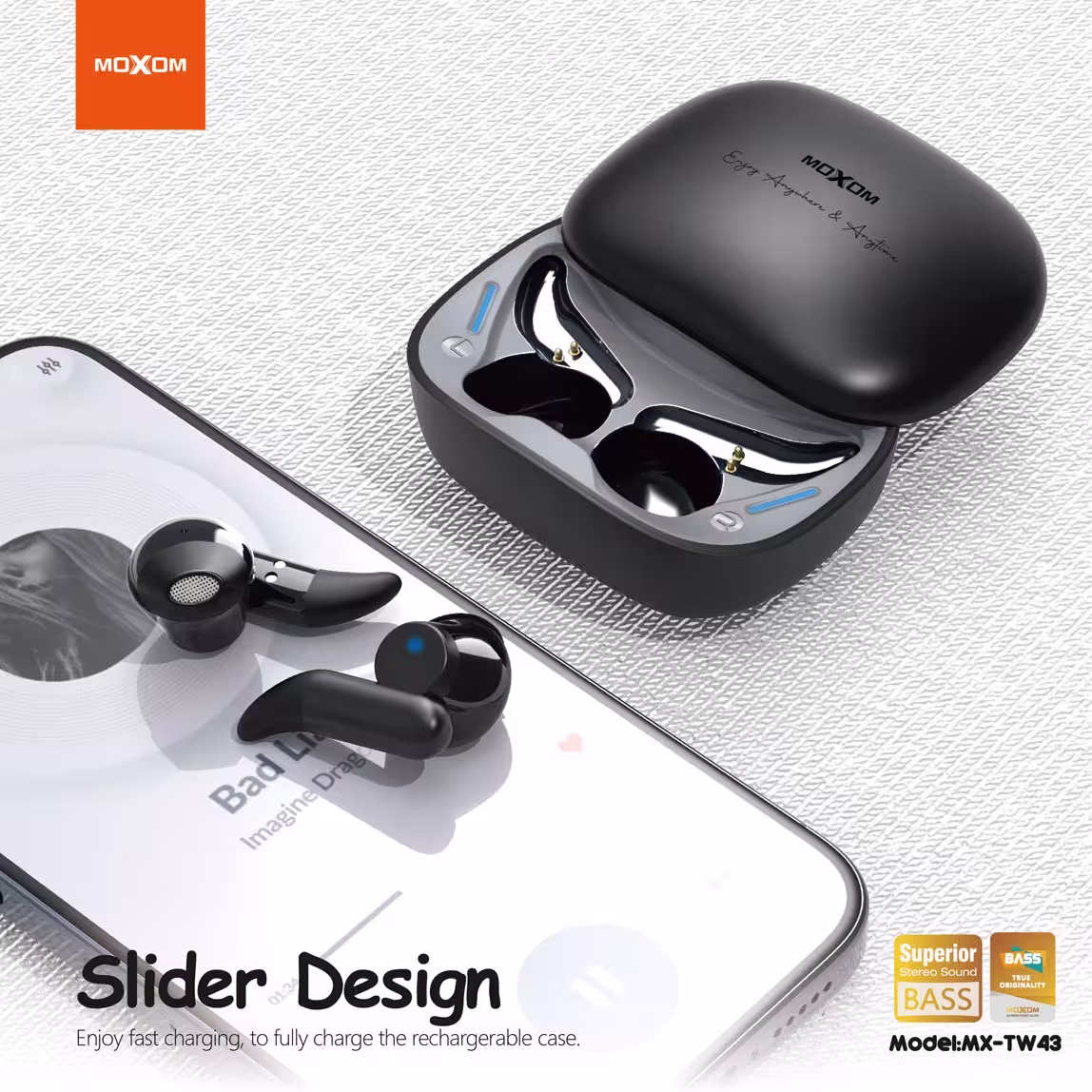 Moxom TW43 Sleeping Earbuds features