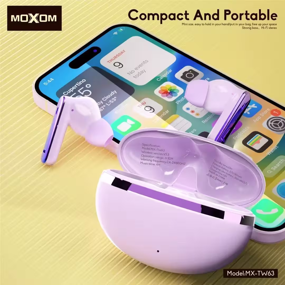 Moxom TW63 Earbuds compact case