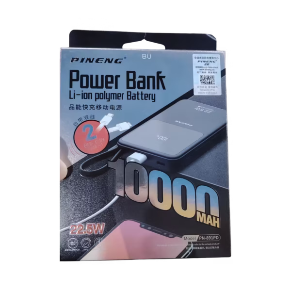 Pineng PN-891 PD 10000mAh Fast Charging Power Bank box