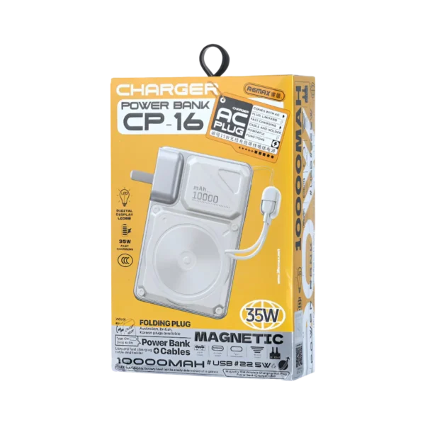 Remax CP-16 10000mAh 35W Fast Charging Wireless Power Bank box