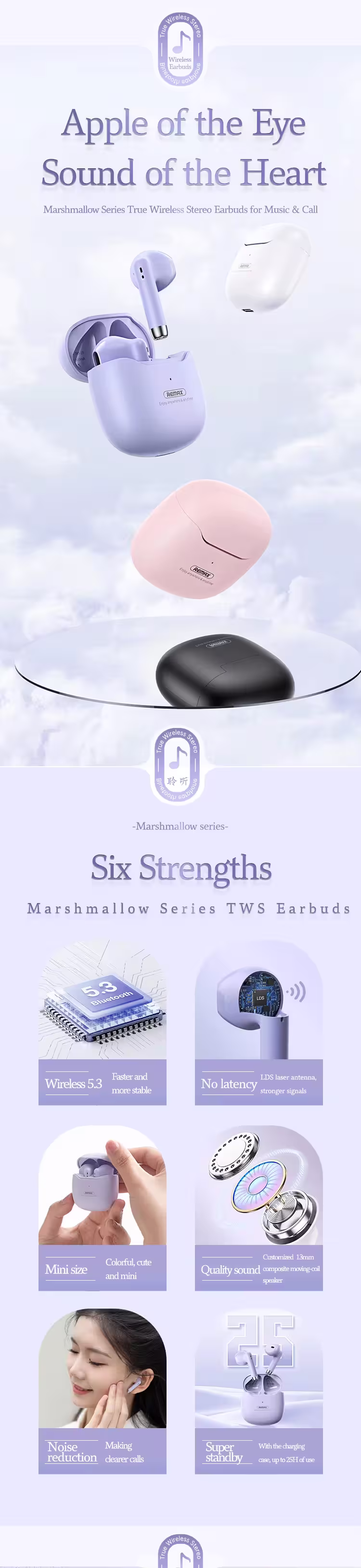 Remax TWS-19 Marshmallow Series Earbuds